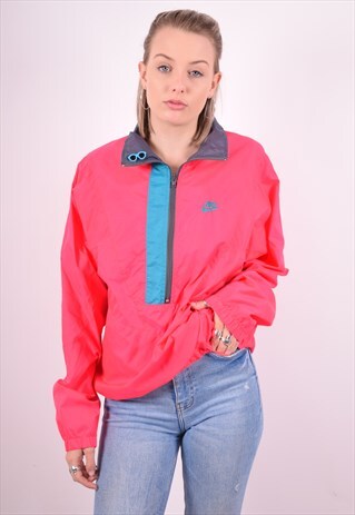 NIKE WOMENS VINTAGE PULLOVER JACKET MEDIUM PINK 90'S
