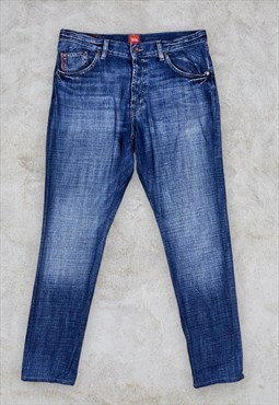 Vintage Hugo Boss Jeans Orange Blue Denim W34 L34