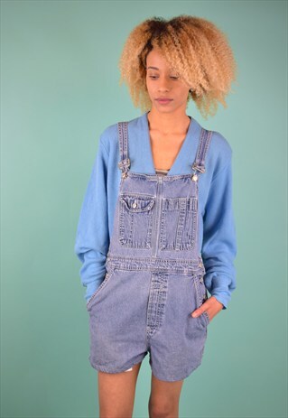 VINTAGE 90'S DENIM DUNGAREE SHORTS