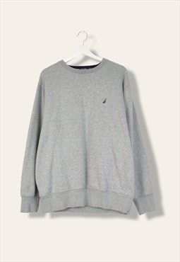 Vintage Nautica Sweatshirt Small logo in Grey L