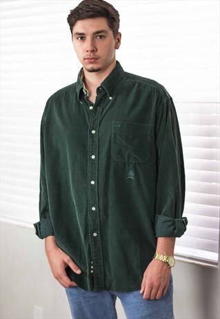 VINTAGE TOMMY HILFIGER SHIRT CORDUROY LOGO 90S XL 12.4