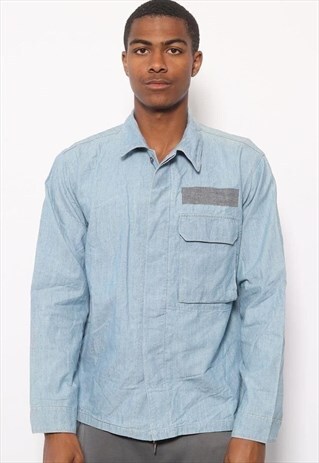 VINTAGE STONE ISLAND BUTTON SHIRT DENIM BLUE