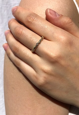 STACKABLE VINE THIN RING GOLD PLATED
