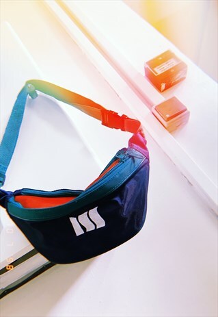 VINTAGE Y2K RETRO ATHLEISURE FESTIVAL BUM BAG IN MULTICOLOUR
