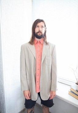 Vintage 80's Beige Wool Blazer