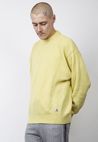 VINTAGE 80'S CERRUTI YELLOW CHUNKY KNIT JUMPER