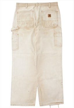 Vintage Carhartt Workwear Beige Carpenter Trousers Mens