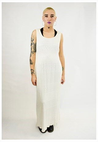 VINTAGE 90S WHITE LACE GRUNGE/RIOT GIRL MAXI DRESS