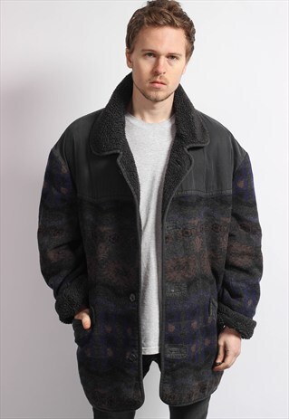 VINTAGE OVERSIZED AZTEC SHERPA JACKET