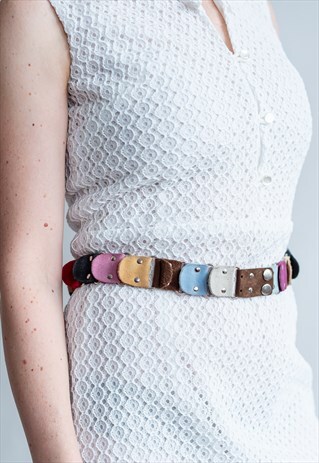 VINTAGE 70S BOHO SUEDE MULTICOLOUR BELT