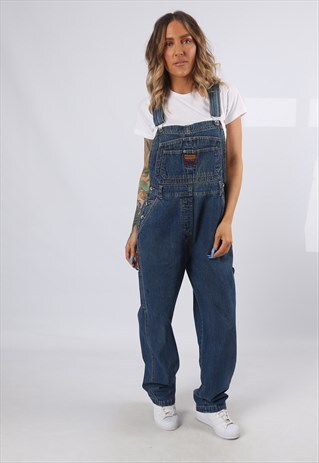 DENIM DUNGAREES NO EXCUSES WIDE TAPERED LEG UK 12 (62X)