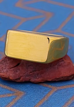 Mens Rectangle Signet Ring Womens Rings Thick Ring