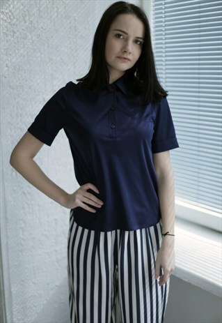 VINTAGE 70'S NAVY POLO SHIRT