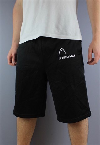 VINTAGE HEAD SHORTS IN BLACK WITH POCKETS AND EMBROIDERY. HA