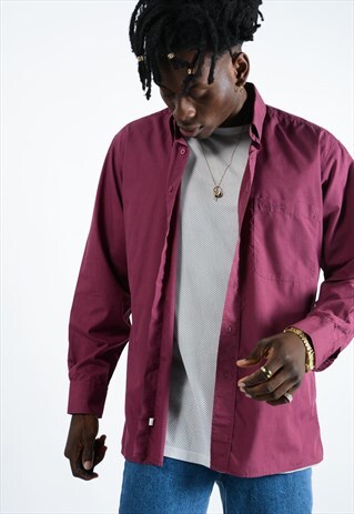 PIERRE CARDIN SHIRT IN MAROON WITH LOGO.