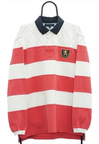 Vintage Tommy Hilfiger Red Striped Rugby Jersey Mens