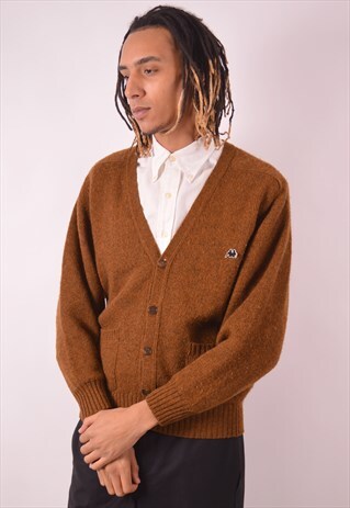 KAPPA MENS VINTAGE CARDIGAN SWEATER LARGE BROWN 90S