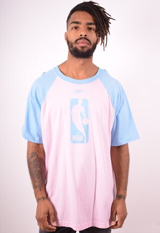 REEBOK MENS VINTAGE T-SHIRT TOP XL PINK 90S