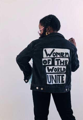 REWORKED BLACK DENIM JACKET.