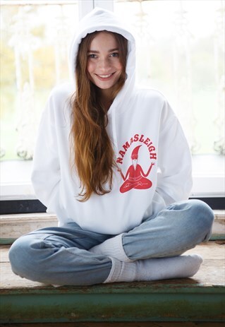 NAMASLEIGH YOGA SANTA WOMEN'S CHRISTMAS HOODIE