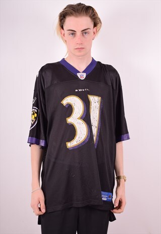 REEBOK MENS VINTAGE BALTIMORE RAVENS JERSEY XL BLACK 90S