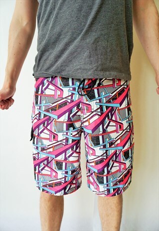 Vintage Beach Trunks Hawaiin Swim Wear Shorts Boho Pants