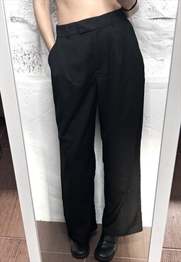 Black Long Straight Classy Pants - Large 