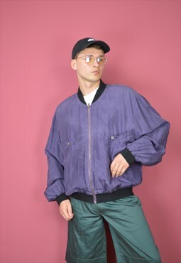 Vintage purple classic windbreaker bomber jacket