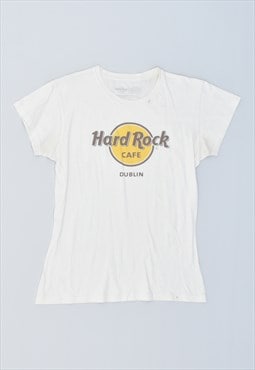 Vintage 90's Hard Rock Cafe Dublin T-Shirt Top Off White