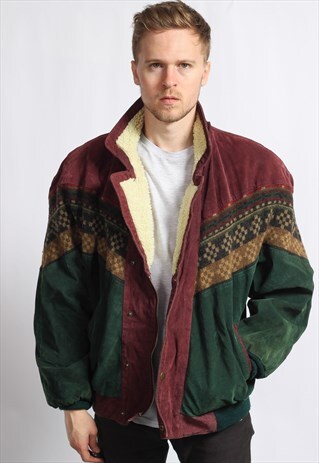 VINTAGE AZTEC FLEECE LINED FESTIVAL JACKET