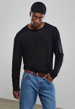 Black Long Sleeve T-shirt ,Minimal