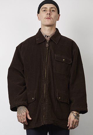 VINTAGE 90'S LEE DARK BROWN CORDUROY WINTER COAT