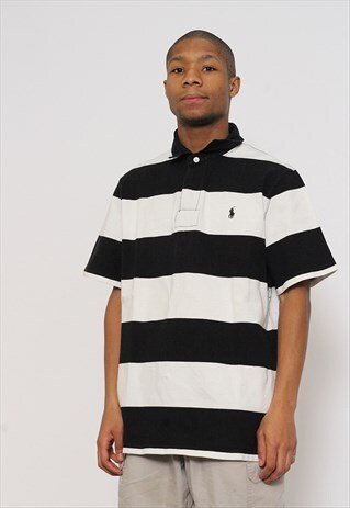 VINTAGE POLO RALPH LAUREN STRIPED RUGBY POLO SHIRT