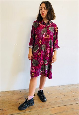 FLORAL SHIRT DRESS
