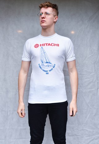HITACHI MUSCLE FIT COTTON T SHIRT SIZE M