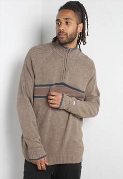 Vintage Columbia 90's Oversize Knitted Sweatshirt Brown