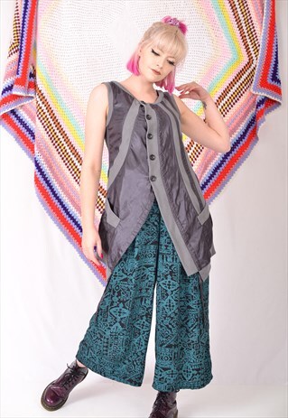 VINTAGE LONG LIGHTWEIGHT CARDIGAN IN SILVER / GREY 90S