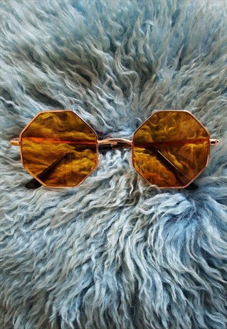 70'S ORANGE LENSE HIPPIE STYLE SUNGLASSES