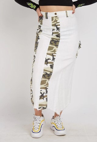 VINTAGE DOLCE & GABBANA WHITE CAMO SKIRT