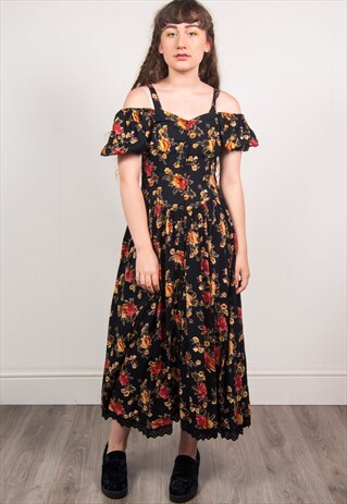 VINTAGE 90'S FLORAL MIDI DRESS