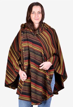 Striped Hooded Poncho