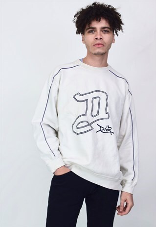 VINTAGE 90'S DIA CREAM & NAVY SWEATSHIRT