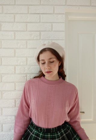 'PATRICIA' 60S SCHOOLGIRL VINTAGE PREPPY PINK JUMPER