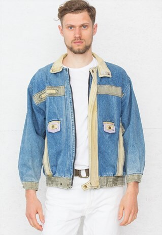VINTAGE BLUE DENIM REWORKED JACKET