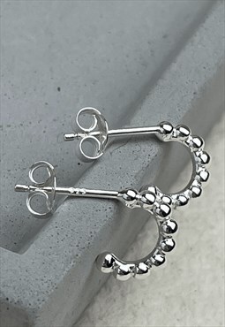 925 Sterling Silver Minimalist Jewellery Mini Ball Hoops