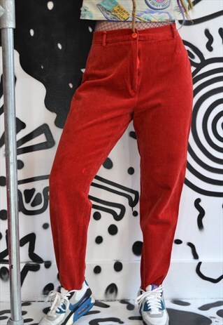 RED CORDUROY TROUSERS