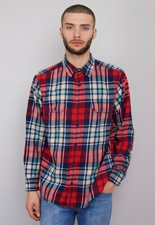 VINTAGE 90S CHECK FLANNEL SHIRT