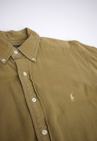 VINTAGE 90S POLO RALPH LAUREN MUSTARD BROWN SHIRT