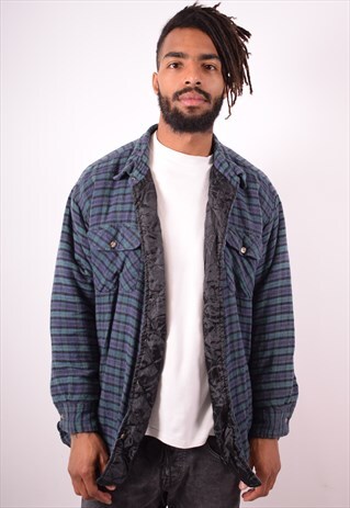 MENS VINTAGE LUMBERJACKET SHIRT XL MULTI CHECK 90S