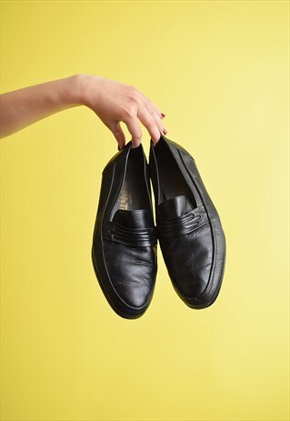 80'S RETRO MINIMALIST REAL LEATHER BROGUES LOAFERS SHOES